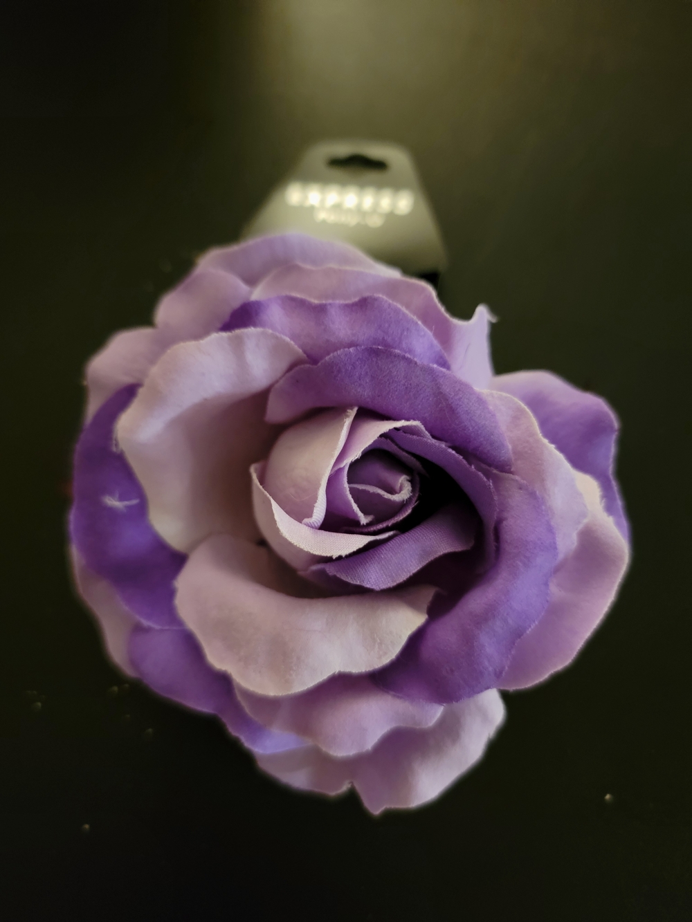New NWT Express Lavender & Violet Fabric Rose Hair Ponytail Hair Accessory